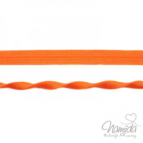 1 MTR. ♥ Elastisches Einfassband JACQUARD -Orange - 20mm - Glänzend ♥