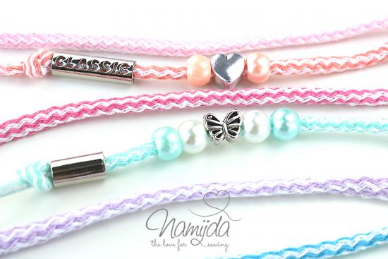 1 MTR. ♥ PASTELL Zickzack Kordel Rose/Weiss - 5mm ♥