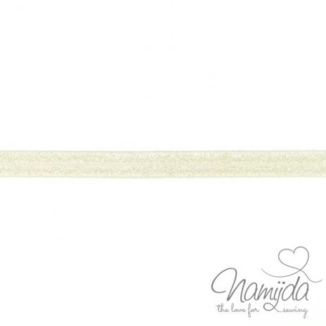 1 MTR. ♥ XL Elastisches Einfassband - GLITTER Sand - Falzgummi 20mm ♥