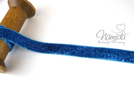 1 MTR. ♥ LUREX GLiTZERBAND TüRKIS - 15mm ♥