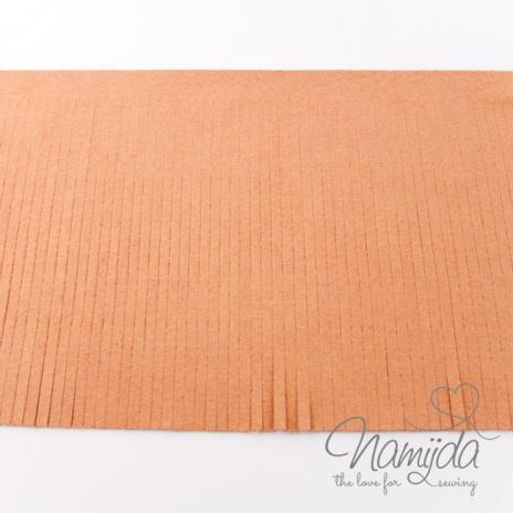 1Mtr. ♥XL Kunstleder Fransenband APRICOT - 12cm ♥