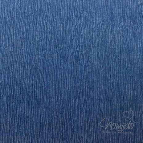 0,50 MTR. CRINKLE JEANS BLAU