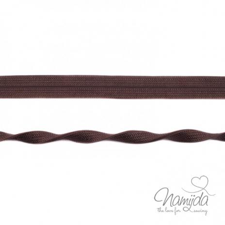 1 MTR. ♥ Elastisches Einfassband JACQUARD - Braun - 20mm - Glänzend ♥