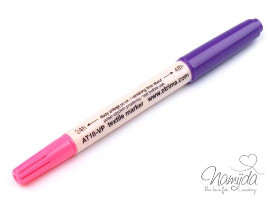 1 Stück ♥  Magic Double Textilmarker - LILA/PINK - Stoffmarker - 24h/48h ♥