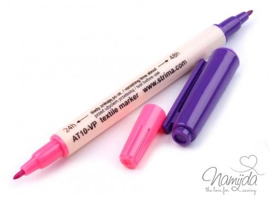 1 Stück ♥  Magic Double Textilmarker - LILA/PINK - Stoffmarker - 24h/48h ♥