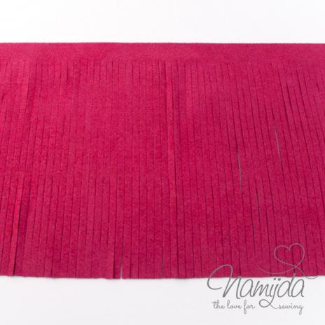 1Mtr. ♥XL Kunstleder Fransenband FUCHSIA - 12cm ♥