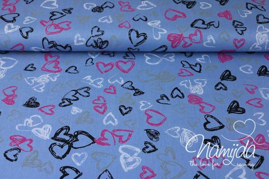 0,5 MTR.   COLOURFUL HEARTS JEANS HeLLBLau