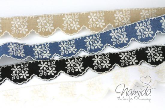 ♥1 Mtr. Wäschespitze ♥ Shabby Style - SCHWARZ - 2,2cm ♥