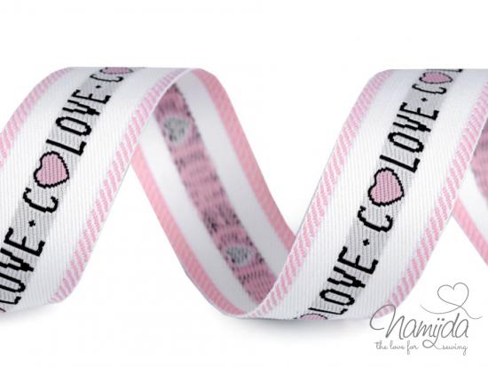 1 MTR. LOVE WEBBAND - RoSE 2,8cm