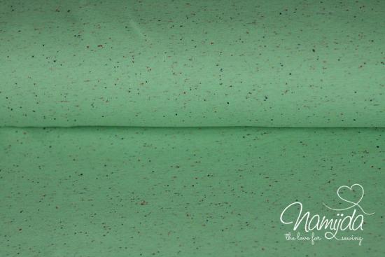 0,5 MTR.Kuschliger COSY SWEAT MINT - bunte Tupfen - Farbeffekte