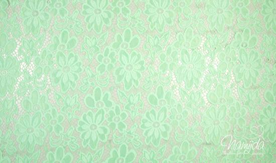 0,5 MTR. ♥ Elastische Spitze SoMMERBLUMEN - Mint - Spitzenstoff ♥