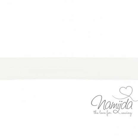 1 MTR. ♥ Elastisches Einfassband MATT - NATUR WeiSS - 20mm ♥