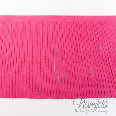 1Mtr. ♥XL Kunstleder Fransenband PINK - 12cm ♥