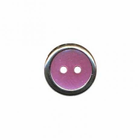 1 Stück - METALLIC PERLMUTT KNOPF - PINK - 13mm