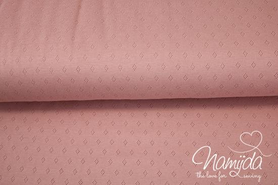 0,5 MTR. ♥ BAUMWOLLJERSEY POINTOILLE Lochstickerrei RoSA ♥