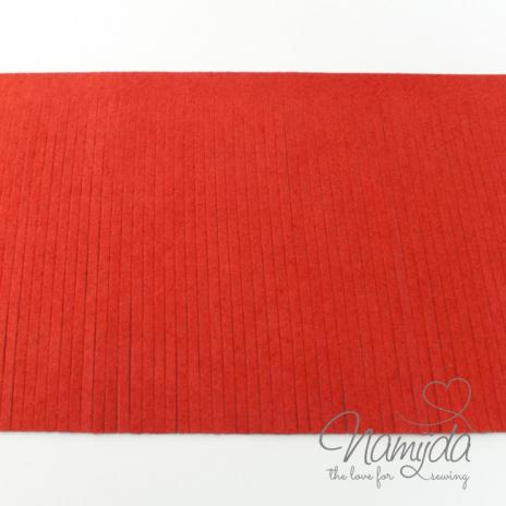 1Mtr. ♥XL Kunstleder Fransenband ROT - 12cm ♥