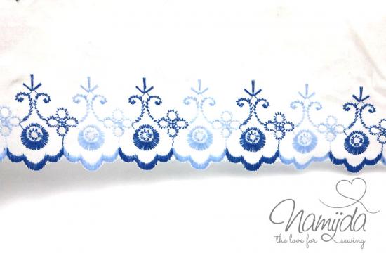 ♥1 Mtr. WÄSCHESPITZE SHABBY BLUE - 8cm ♥