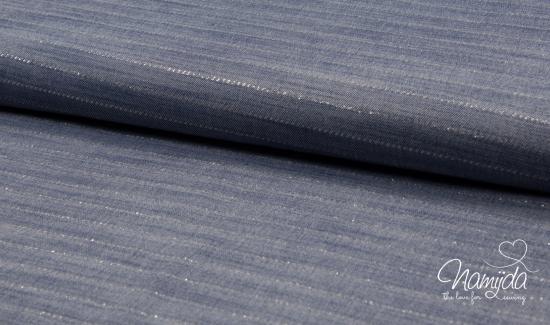 0,5 MTR. VISKOSE JEANS  STRIPES SILBER