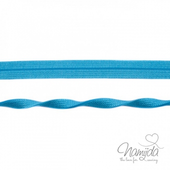 1 MTR. ♥ Elastisches Einfassband JACQUARD - Türkis - 20mm - Glänzend ♥