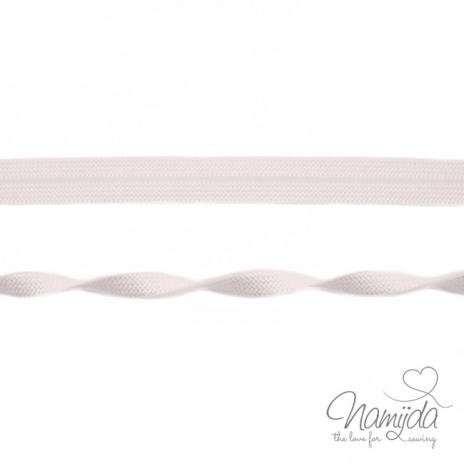 1 MTR. ♥ Elastisches Einfassband JACQUARD - Natur Weiss - 20mm - Glänzend ♥