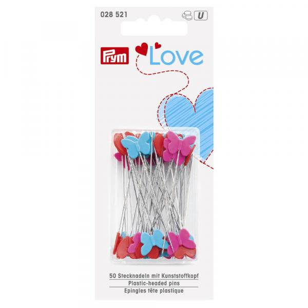 1 Stück ♥ PRYM LOVE STECKNADELN KUNSTSTOFF Herz/Schmetterling - 028521