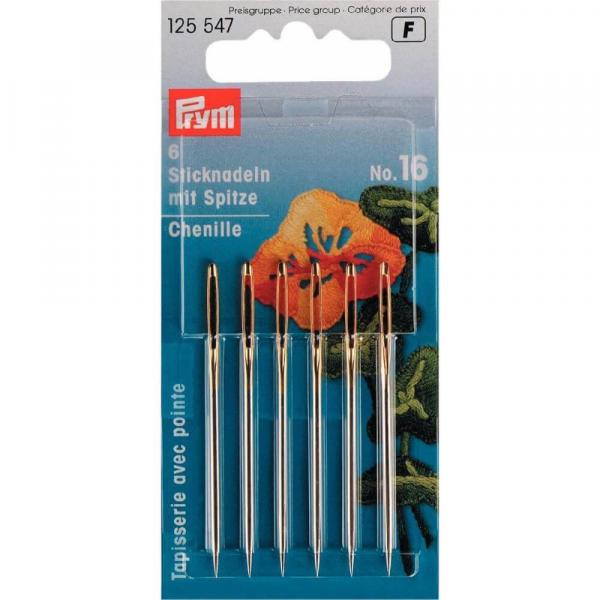 1 Stück ♥ PRYM STICKNADEL MIT SPITZE 1.60X55MM SILBER - 6STK - 125547