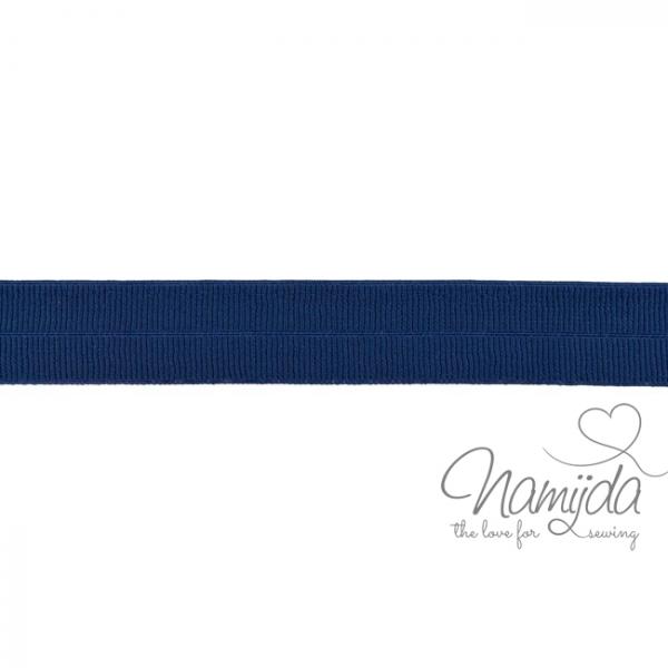 1 MTR. ♥ Elastisches Einfassband MATT - DuNKELBLAU - 20mm ♥