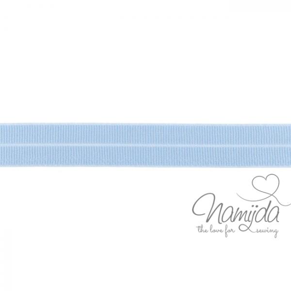 1 MTR. ♥ Elastisches Einfassband MATT - HELLBLAU - 20mm ♥