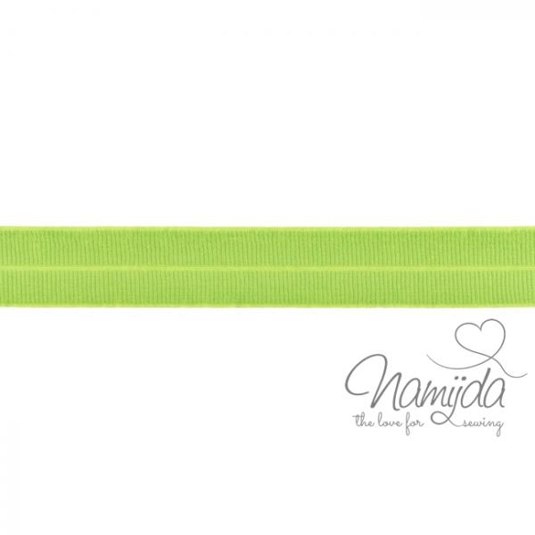 1 MTR. ♥ Elastisches Einfassband MATT - LIME - 20mm ♥