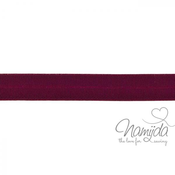 1 MTR. ♥ Elastisches Einfassband MATT - BORDEAUX - 20mm ♥