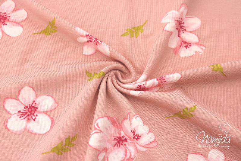 0,5 MTR.  TENCEL MODAL JERSEY KIRSCHBLÜTE - RoSE