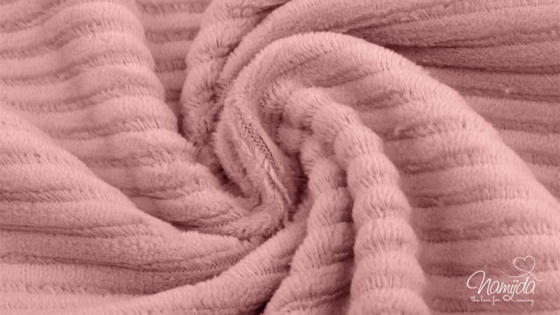 0,5 MTR. ♥ BREITCORD BAUMWOLL JERSEY - ROSE - ELASTISCH - WASHED ♥