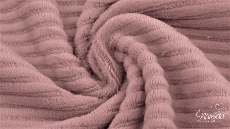 0,5 MTR. ♥ BREITCORD BAUMWOLL JERSEY - MAUVE - ELASTISCH - WASHED ♥