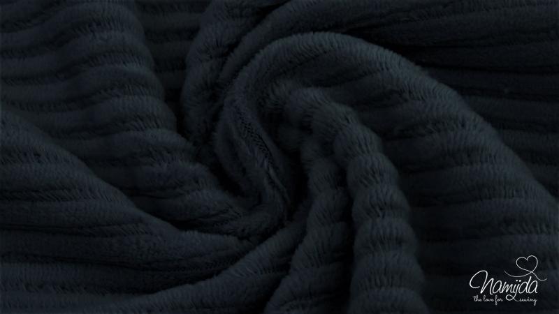 0,5 MTR. ♥ BREITCORD BAUMWOLL JERSEY - DuNKELBLau/NaVY - ELASTISCH - WASHED ♥