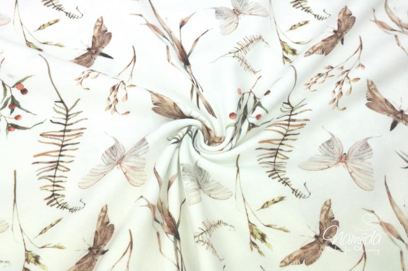 0,5 MTR.  AQUARELL BUTTERFLY TAUPE - JERSEY