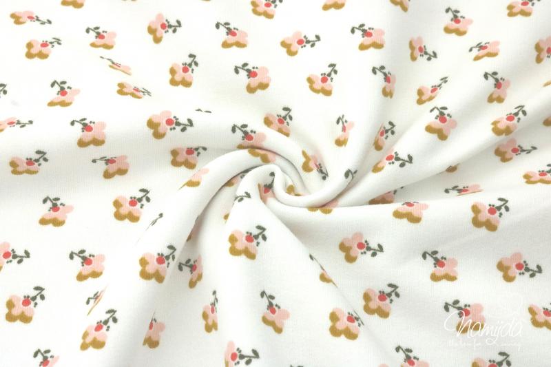 0,5 MTR. SOFT SWEAT LITTLE FLOWERS - NATUR ♥