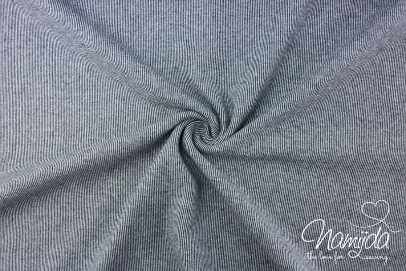 0,5 MTR. ♥ SOFT RIPP INTERLOCK JERSEY - GRau MELANGE - SUPER WEICH ♥