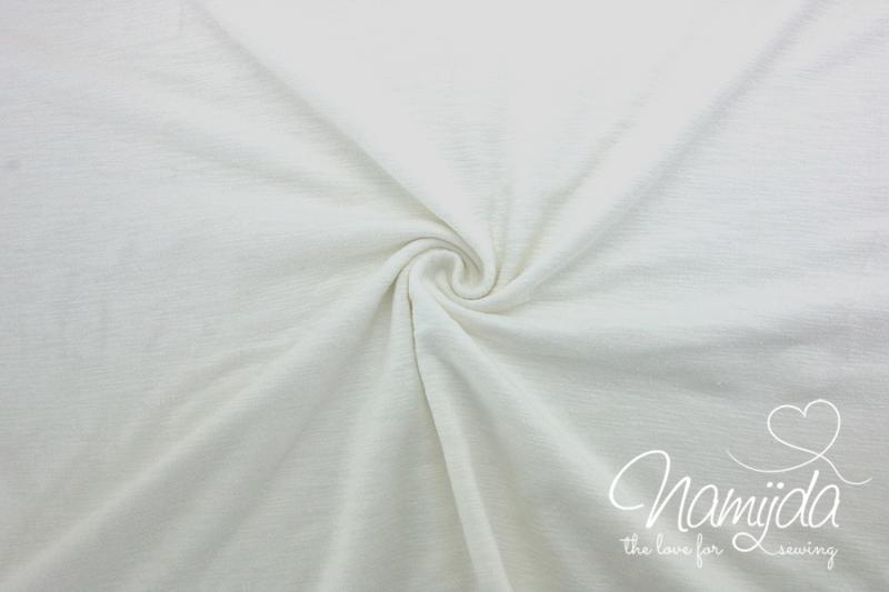 0,5 MTR. ♥ LEINEN SLUB JERSEY MELIERT - NATUR WeiSS