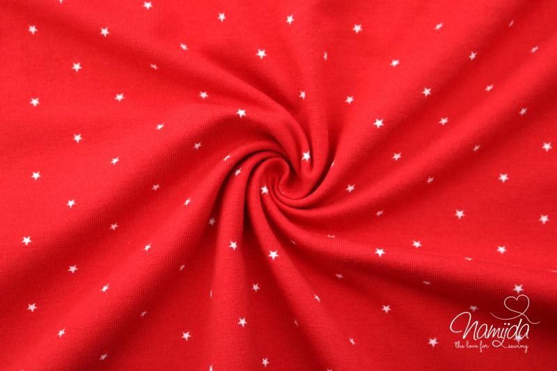 0,5 MTR. ♥ Jersey STERNE ROT - Sternenjersey ♥