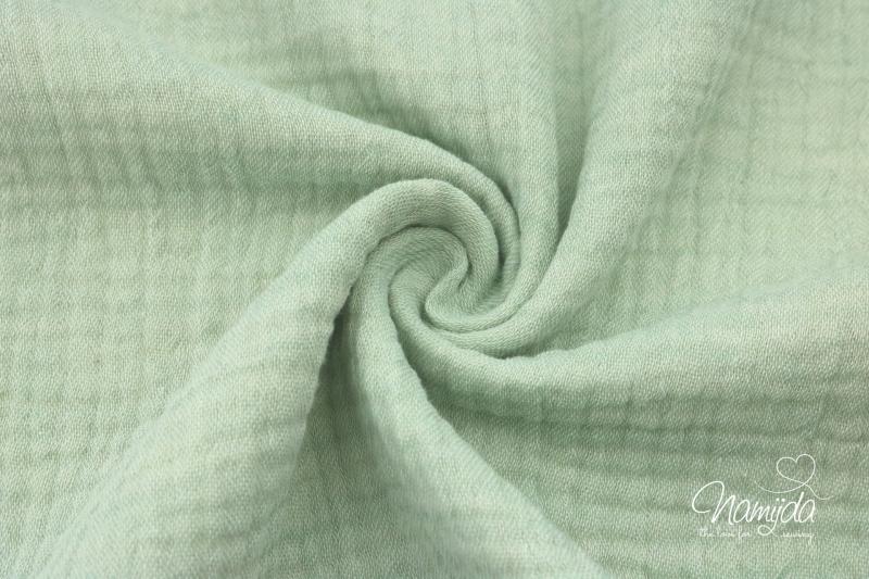 0,5 MTR. ♥ DouBLE GAUZE - Musselin  MINT meliert - Baumwollstoff ♥