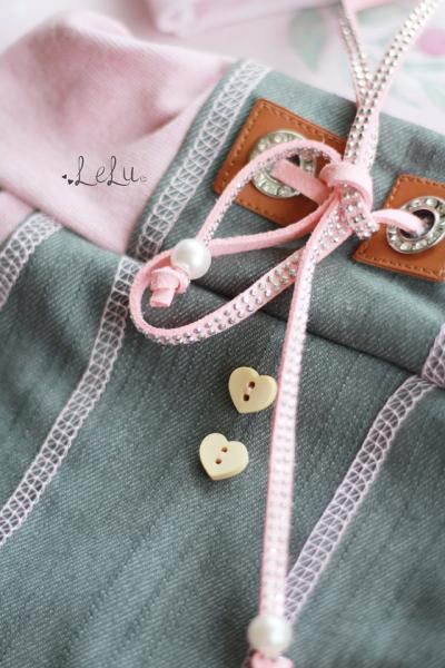 1Mtr. ♥ Kunstleder Wildlederband RoSA - mit silbernen Dots ♥