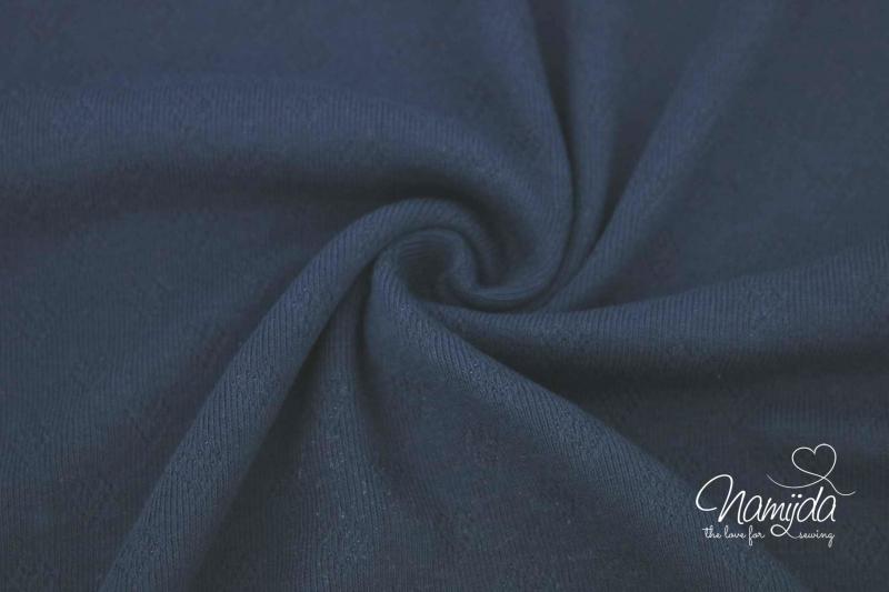 0,5 MTR. ♥ BAUMWOLLJERSEY POINTOILLE HERZSTICKEREI NAVY ♥