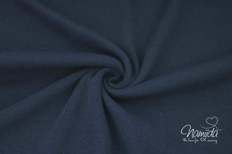 0,5 MTR. ♥ BAUMWOLLJERSEY POINTOILLE REGENBOGENSTICKEREI NAVY ♥