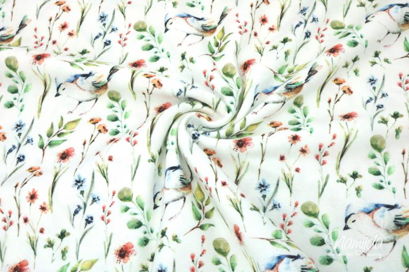 0,5 MTR.  PAINTED BIRDS Multicolor - JERSEY