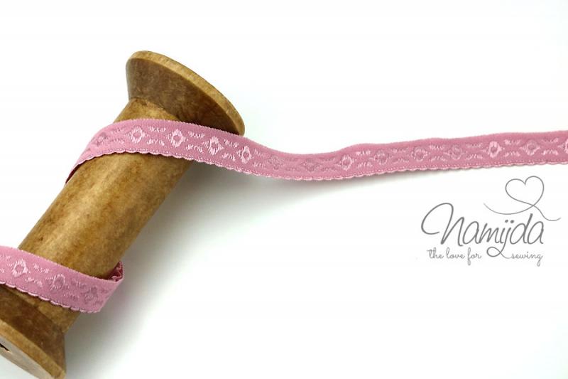 1 MTR. ♥ JACQUARD Einfassband - ANTIK RoSA - Schrägband♥