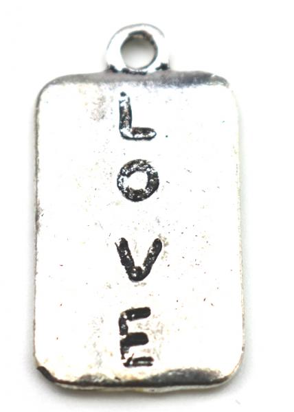 1 Stück - LOVE Anhänger  - SILBER - 25x13mm