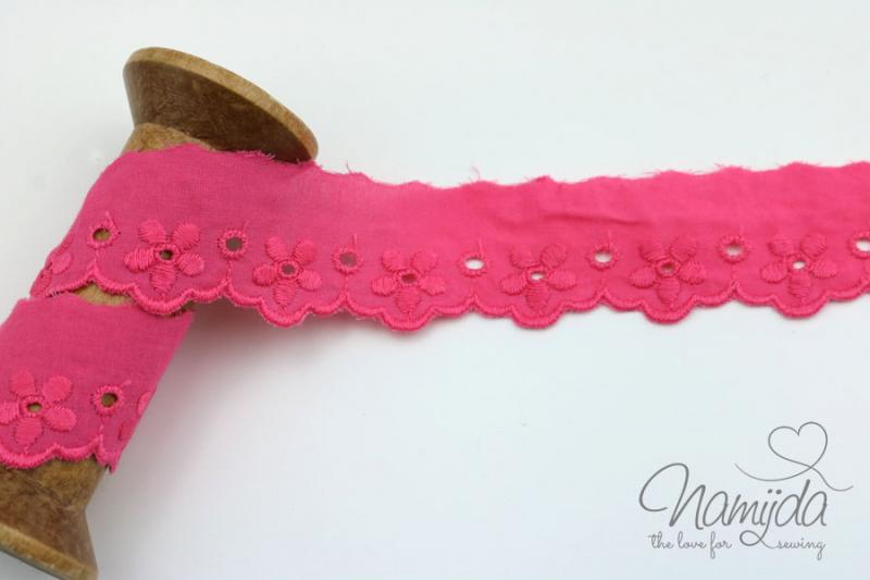 ♥1 Mtr. NAMIJDA WäSCHESPITZE - PINK - 3cm ♥