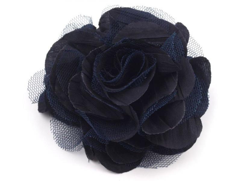 1 Stck. ♥ RoSE BRoSCHE - NaVY - 9cm ♥