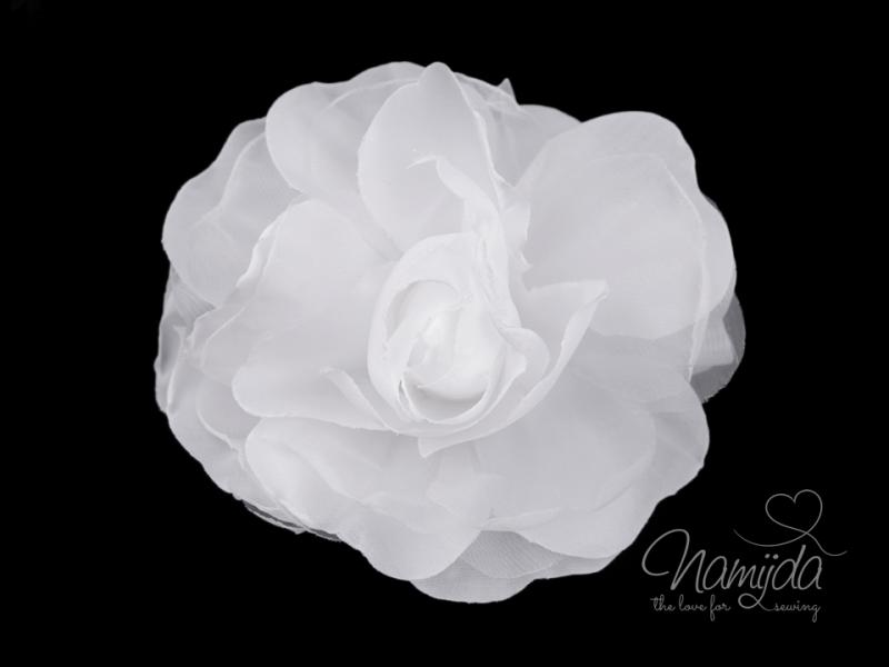 1 Stck. ♥ BRoSCHE ROSE - WeiSS - 10cm ♥