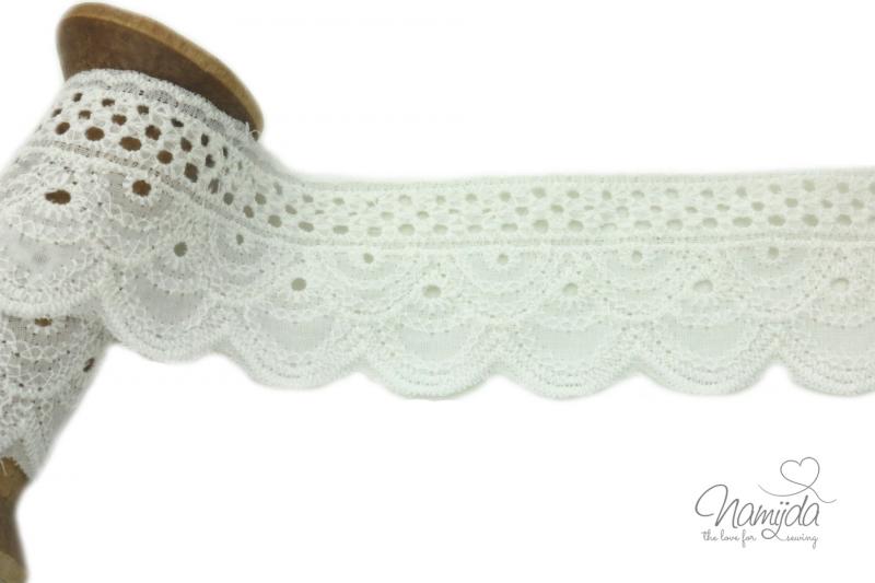 ♥1 Mtr. Wäschespitze CURVED - NATUR - 4,2cm ♥